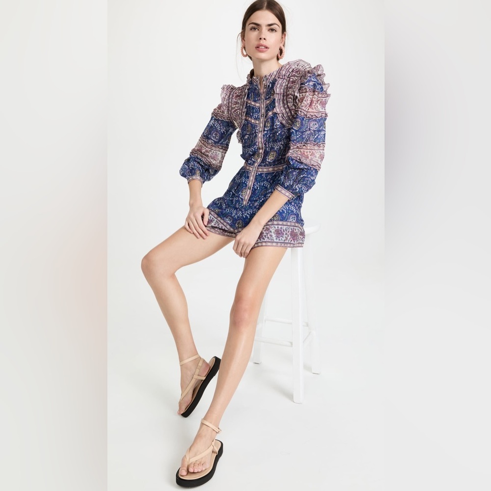 NWT Sea Rosita Border Long Sleeve Romper Size 6 - Picture 1 of 8